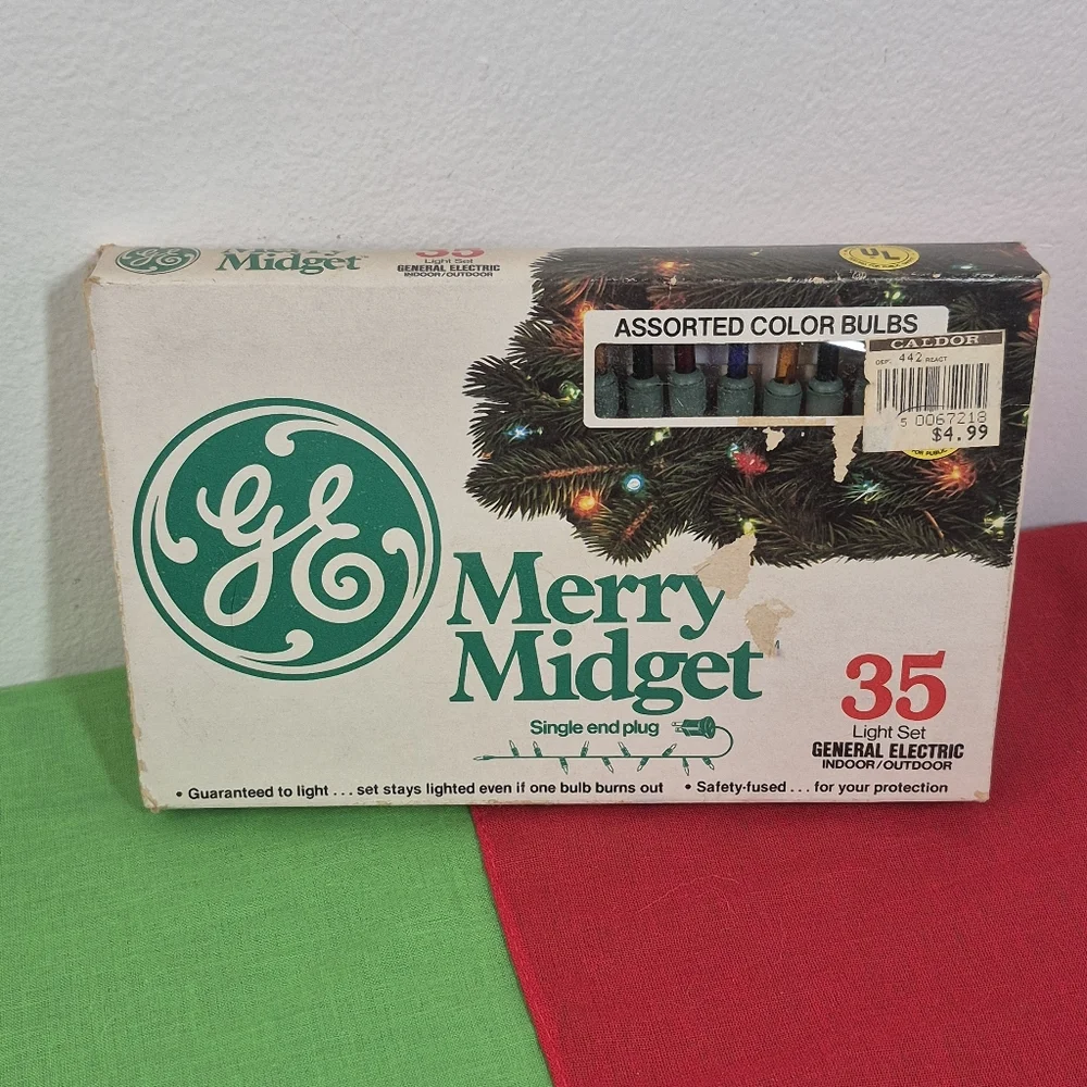 Vintage GE Merry Midget Christmas Lights – 35 Assorted Color Bulbs Tested Works